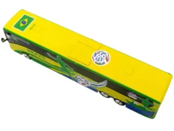 Van Hool CX-45 Coach Bus "Brazil National Football Team" Yellow and Green with Graphics "International Federation of the Global Game" Series Limited Edition to 504 pieces Worldwide 1/87 (HO) Diecast Model by Iconic Replicas
