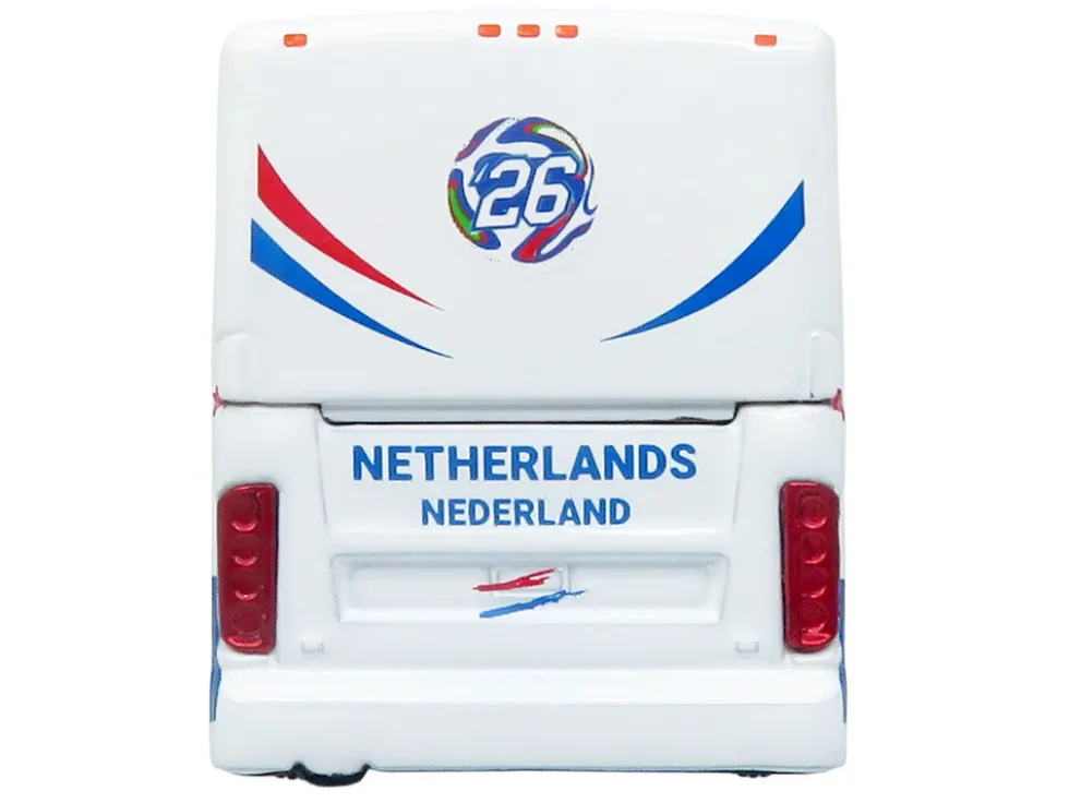 Van Hool CX-45 Coach Bus "Netherlands National Football Team" White with Graphics "International Federation of the Global Game" Series Limited Edition to 504 pieces Worldwide 1/87 (HO) Diecast Model by Iconic Replicas