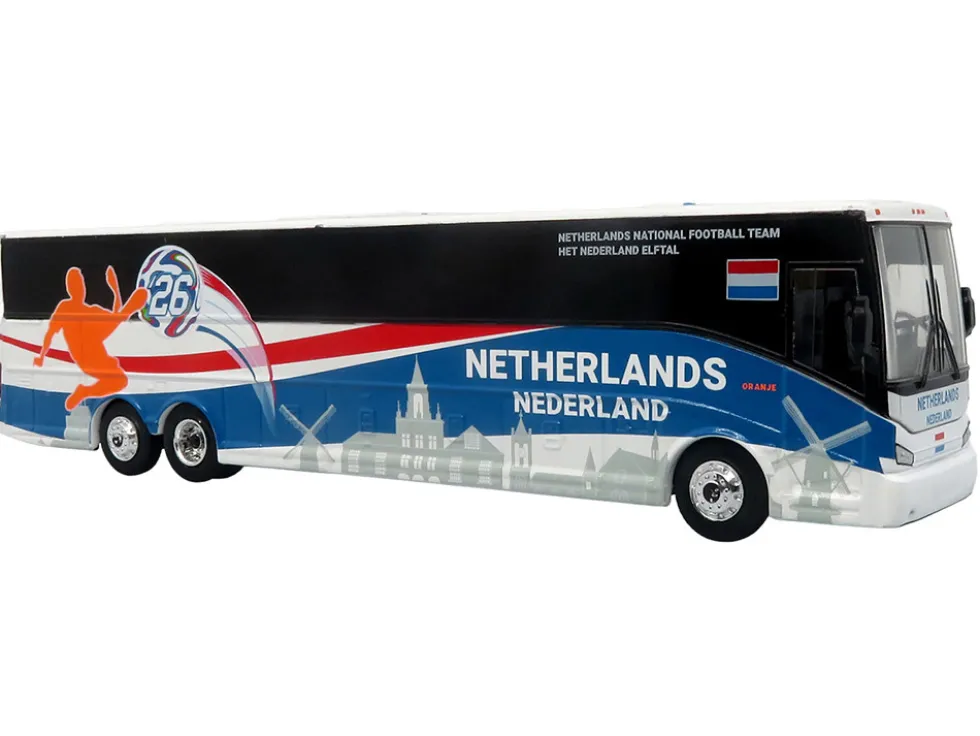 Van Hool CX-45 Coach Bus "Netherlands National Football Team" White with Graphics "International Federation of the Global Game" Series Limited Edition to 504 pieces Worldwide 1/87 (HO) Diecast Model by Iconic Replicas