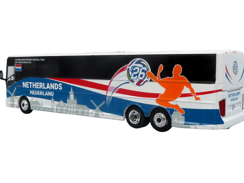 Van Hool CX-45 Coach Bus "Netherlands National Football Team" White with Graphics "International Federation of the Global Game" Series Limited Edition to 504 pieces Worldwide 1/87 (HO) Diecast Model by Iconic Replicas
