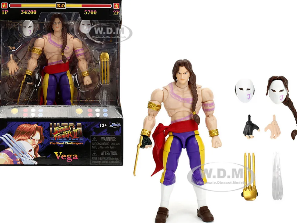 Vega 6" Moveable Figure with Alternate Head and Limbs "Ultra Street Fighter II: The Final Challengers" (2017) Video Game Model by Jada