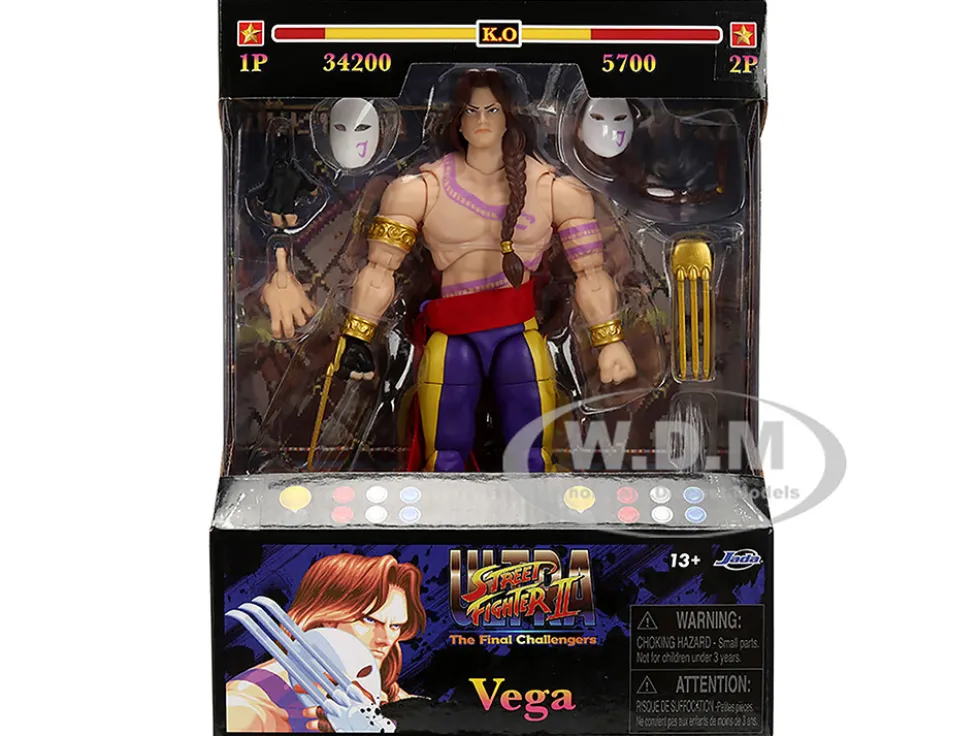 Vega 6" Moveable Figure with Alternate Head and Limbs "Ultra Street Fighter II: The Final Challengers" (2017) Video Game Model by Jada