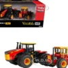 Versatile 620 Tractor Black and Red with Yellow Top and Versatile 145 Tractor Red with Yellow Cabin Set of 2 Tractors "Prestige Collection" 1/64 Diecast Models by ERTL TOMY