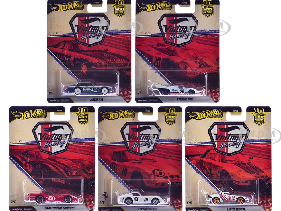 Vintage Racing 5 piece Set "Car Culture" 2026 Series T Diecast Model Cars by Hot Wheels