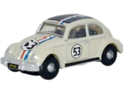 Volkswagen Beetle #53 Beige with Stripes and Black Top 1/148 (N) Scale Diecast Model Car by Oxford Diecast