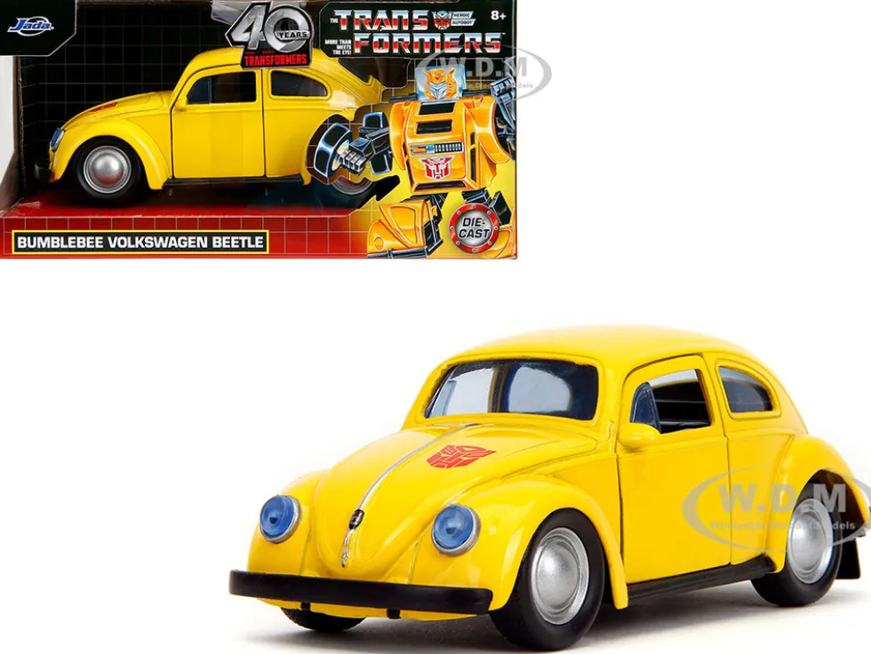 Volkswagen Beetle "Bumblebee" Yellow "Transformers" "Hollywood Rides" Series 1/32 Diecast Model Car by Jada