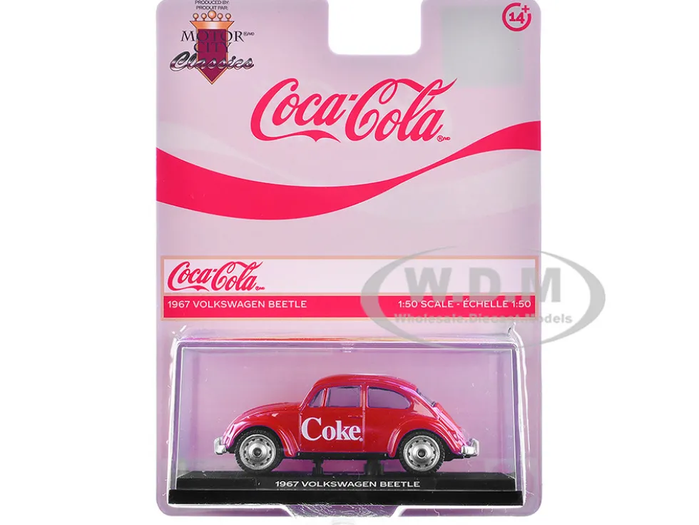 1967 Volkswagen Beetle "Coca-Cola" Red 1/50 Diecast Model by Motor City Classics
