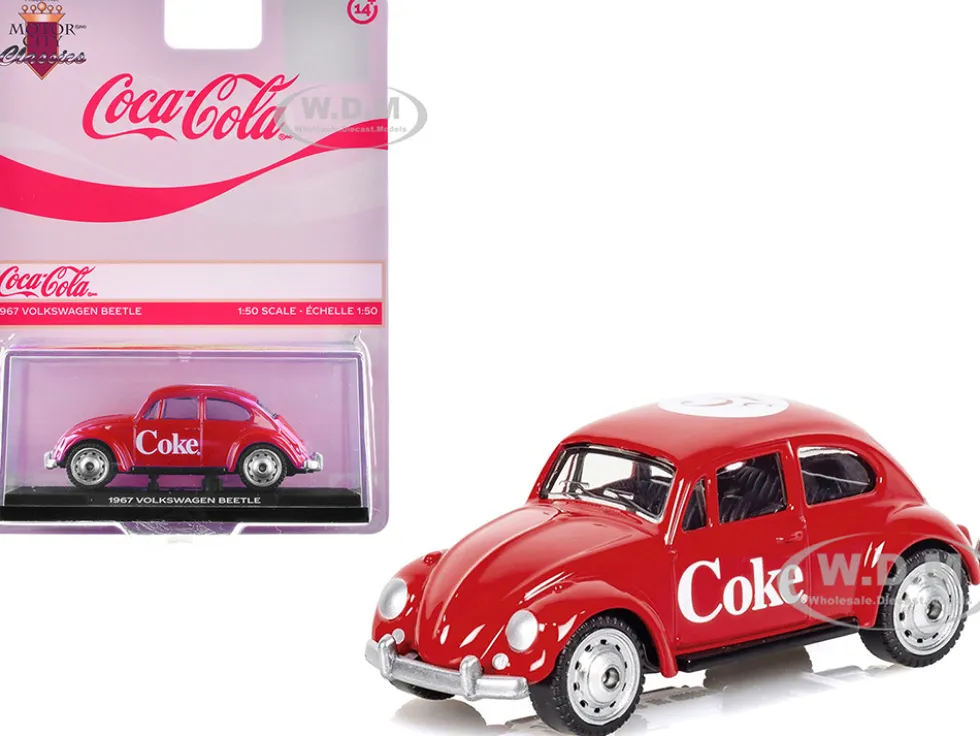 1967 Volkswagen Beetle "Coca-Cola" Red 1/50 Diecast Model by Motor City Classics