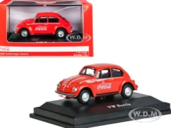 1966 Volkswagen Beetle Coca Cola Red 1/72 Diecast Model Car Motor City Classics 472005