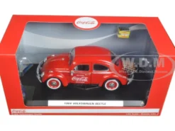 1966 Volkswagen Beetle Coca Cola Rear Luggage Rack 2 Bottle Cases 1/24 Diecast Model Car Motor City Classics 424067