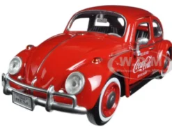 1966 Volkswagen Beetle Coca Cola Rear Luggage Rack 2 Bottle Cases 1/24 Diecast Model Car Motor City Classics 424067