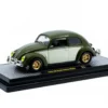 1952 Volkswagen Beetle Deluxe Model Dark Green with Beige Sides Limited Edition to 5250 pieces Worldwide 1/24 Diecast Model Car by M2 Machines