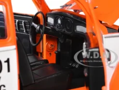 1952 Volkswagen Beetle Deluxe Model "EMPI Power Rules" Orange and White with Graphics Limited Edition to 6650 pieces Worldwide 1/24 Diecast Model Car by M2 Machines