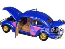 1952 Volkswagen Beetle Deluxe Model "Maui & Sons" Purple Metallic with Graphics Limited Edition to 6650 pieces Worldwide 1/24 Diecast Model Car by M2 Machines