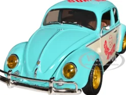 1952 Volkswagen Beetle Deluxe Model Light Blue and Wimbledon White Maui & Sons Limited Edition to 3850 pieces Worldwide 1/24 Diecast Model Car M2 Machines 40300-101A