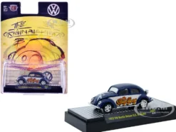 1953 Volkswagen Beetle Deluxe USA Model "The Slug Bug" Blue Metallic with White Sides Limited Edition to 5566 pieces Worldwide 1/64 Diecast Model Car by M2 Machines