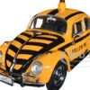 1966 Volkswagen Beetle Follow Me Airport Safety Vehicle Yellow Black Stripes 1/24 Diecast Model Car Motormax 79590