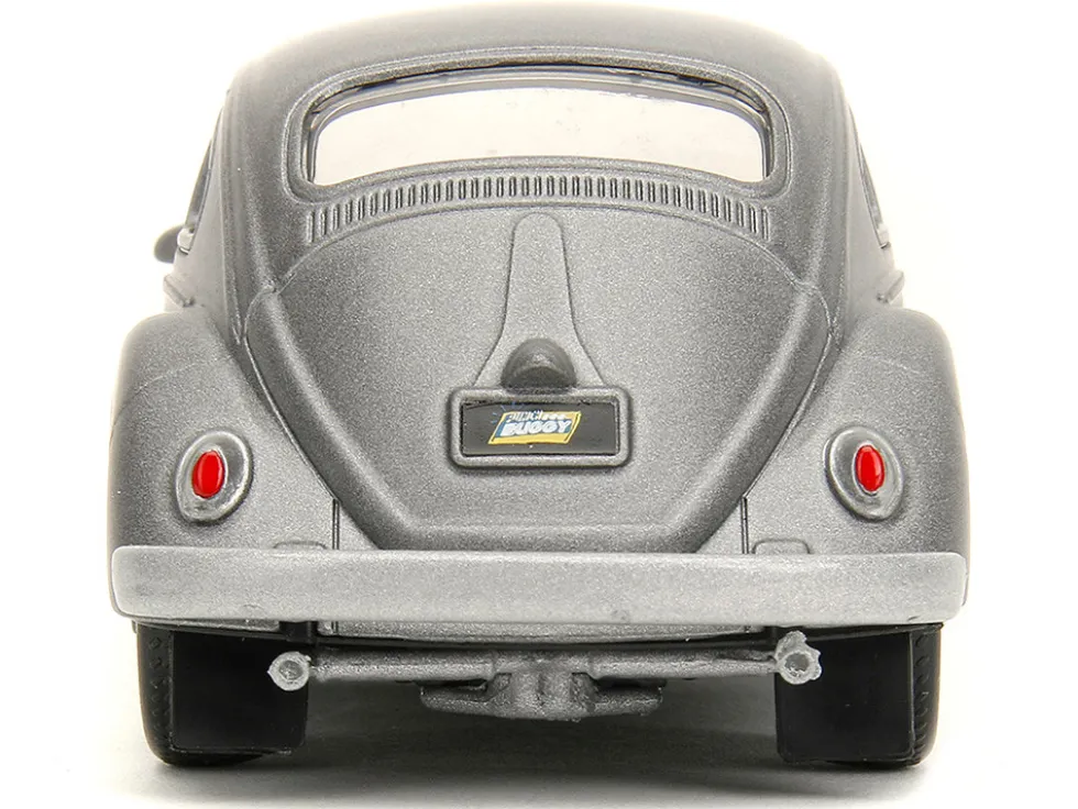 1959 Volkswagen Beetle Gray Metallic with Silver Flames and Boxing Gloves Accessory Punch Buggy Series 1/32 Diecast Model Car Jada JA34235