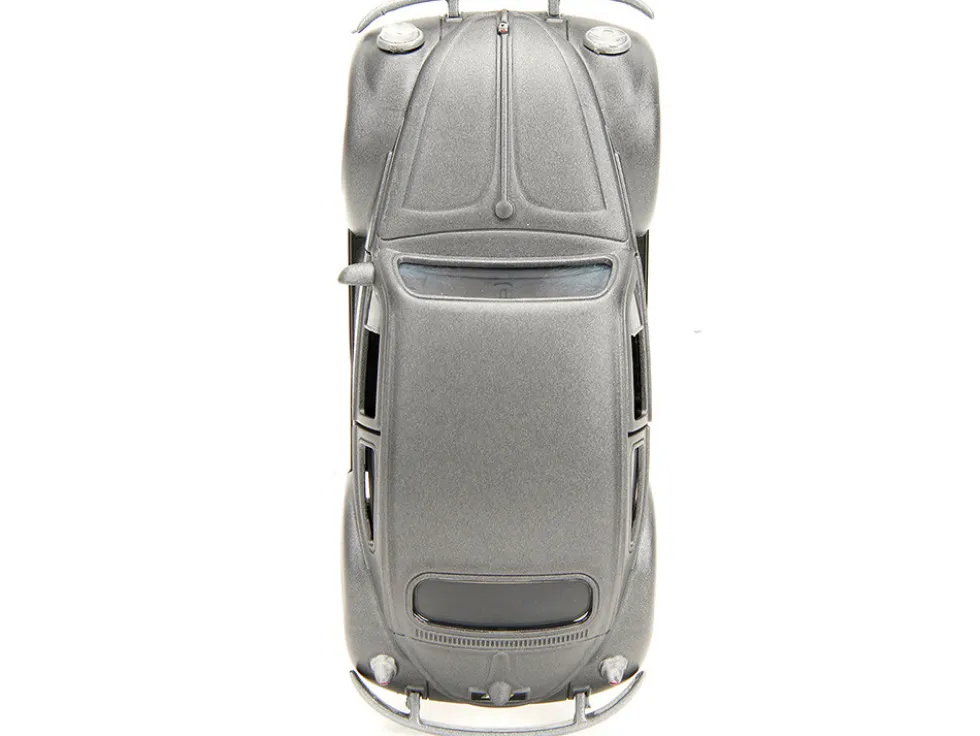 1959 Volkswagen Beetle Gray Metallic with Silver Flames and Boxing Gloves Accessory Punch Buggy Series 1/32 Diecast Model Car Jada JA34235