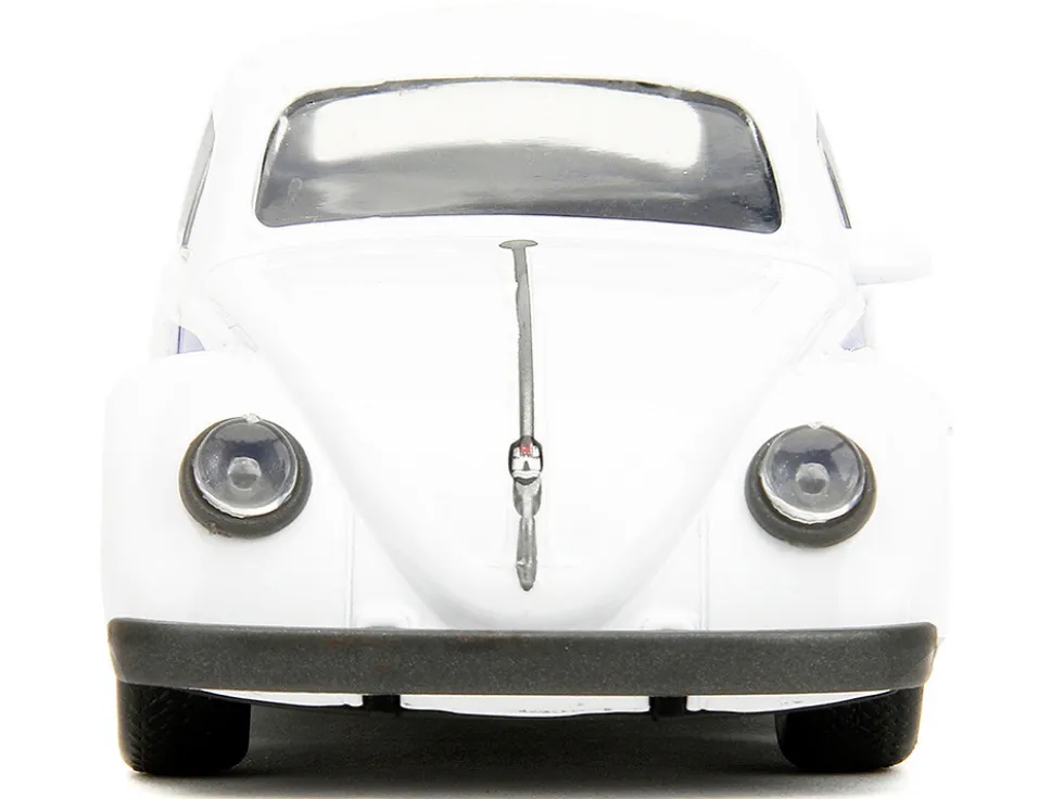 1959 Volkswagen Beetle Holt White with Blue Graphics and Boxing Gloves Accessory Punch Buggy Series 1/32 Diecast Model Car Jada 34237