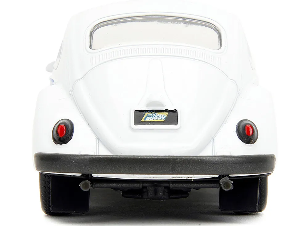 1959 Volkswagen Beetle Holt White with Blue Graphics and Boxing Gloves Accessory Punch Buggy Series 1/32 Diecast Model Car Jada 34237