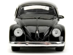 1959 Volkswagen Beetle Punch Buggy Black and White and Boxing Gloves Accessory Punch Buggy Series 1/32 Diecast Model Car Jada 34233