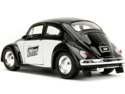 1959 Volkswagen Beetle Punch Buggy Black and White and Boxing Gloves Accessory Punch Buggy Series 1/32 Diecast Model Car Jada 34233