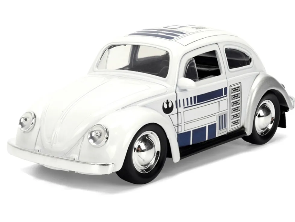 1959 Volkswagen Beetle "R2-D2" Livery White with Graphics "Star Wars" Franchise "Hollywood Rides" Series 1/32 Diecast Model Car by Jada