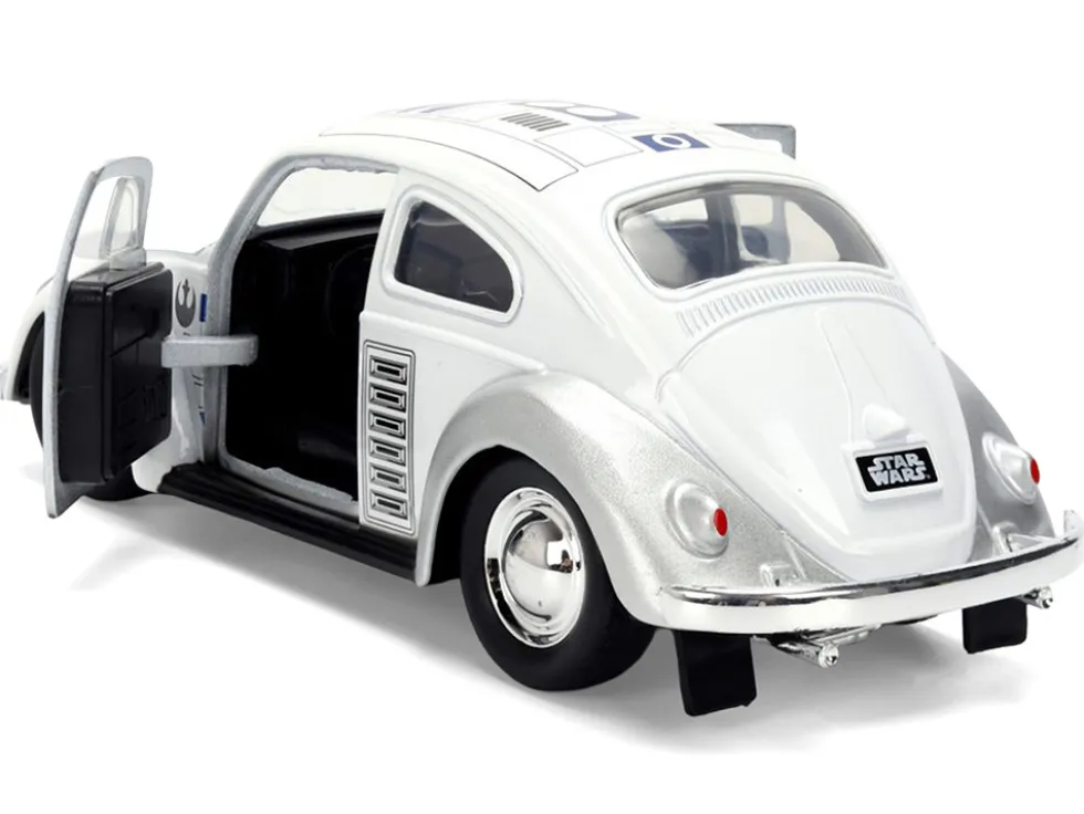 1959 Volkswagen Beetle "R2-D2" Livery White with Graphics "Star Wars" Franchise "Hollywood Rides" Series 1/32 Diecast Model Car by Jada