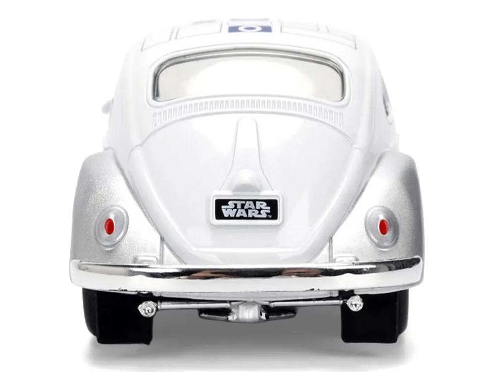1959 Volkswagen Beetle "R2-D2" Livery White with Graphics "Star Wars" Franchise "Hollywood Rides" Series 1/32 Diecast Model Car by Jada
