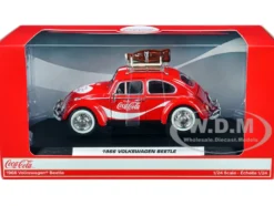 1966 Volkswagen Beetle Red Enjoy Coca-Cola Roof Rack Accessories 1/24 Diecast Model Car Motor City Classics 424066