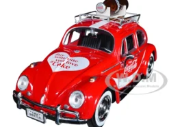 1966 Volkswagen Beetle Red Enjoy Coca-Cola Roof Rack Accessories 1/24 Diecast Model Car Motor City Classics 424066
