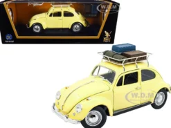 1967 Volkswagen Beetle Roof Rack Luggage Yellow 1/18 Diecast Model Car Road Signature 92078