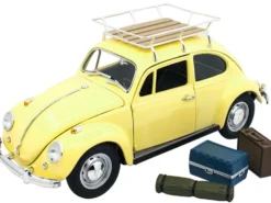 1967 Volkswagen Beetle Roof Rack Luggage Yellow 1/18 Diecast Model Car Road Signature 92078