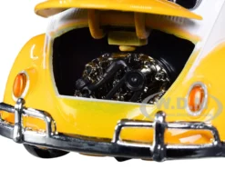 1966 Volkswagen Beetle Taxi Yellow White Top 1/24 Diecast Model Car Motormax 79577