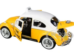 1966 Volkswagen Beetle Taxi Yellow White Top 1/24 Diecast Model Car Motormax 79577