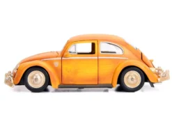 Volkswagen Beetle Weathered Yellow Robot on Chassis Charlie Diecast Figurine Bumblebee 2018 Movie Transformers Series Hollywood Rides Series 1/24 Diecast Model Car Jada 30114