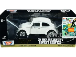1966 Volkswagen Beetle White James Bond 007 On Her Majesty's Secret Service 1969 Movie James Bond Collection Series 1/24 Diecast Model Car Motormax 79854