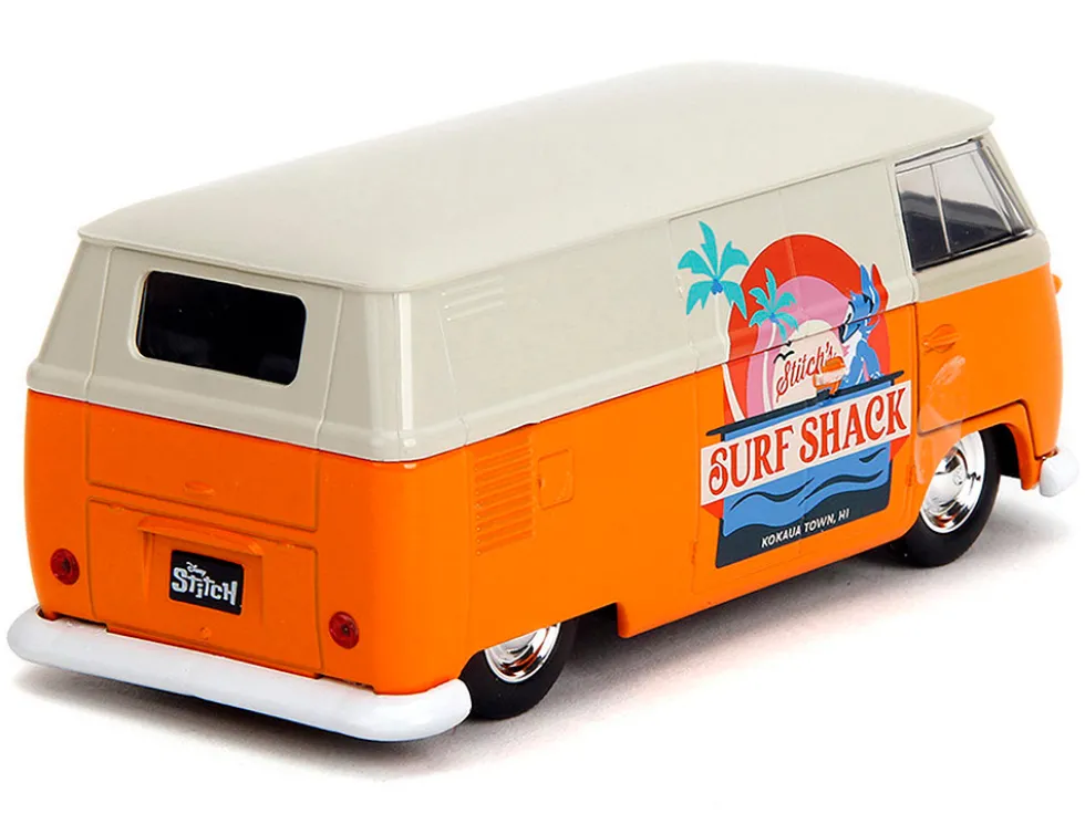 1961 Volkswagen Bus "Stitch's Surf Shack" Orange and Gray "Disney's Stitch" "Hollywood Rides" Series 1/32 Diecast Model Car by Jada