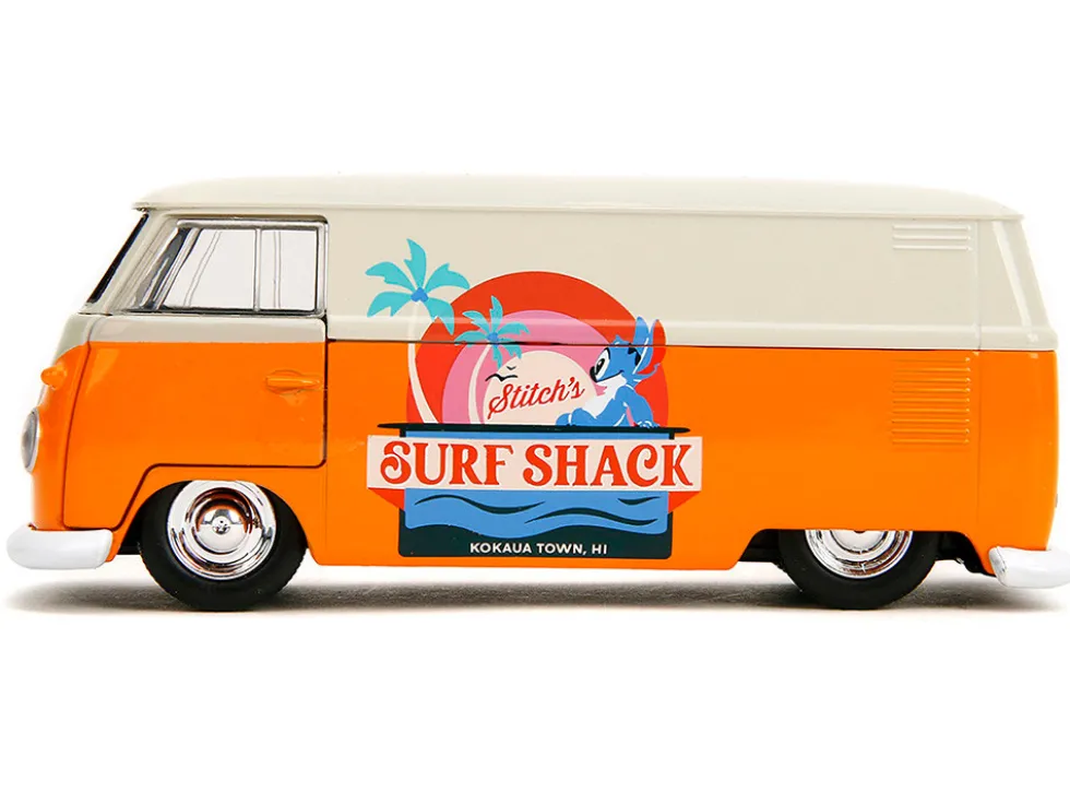 1961 Volkswagen Bus "Stitch's Surf Shack" Orange and Gray "Disney's Stitch" "Hollywood Rides" Series 1/32 Diecast Model Car by Jada