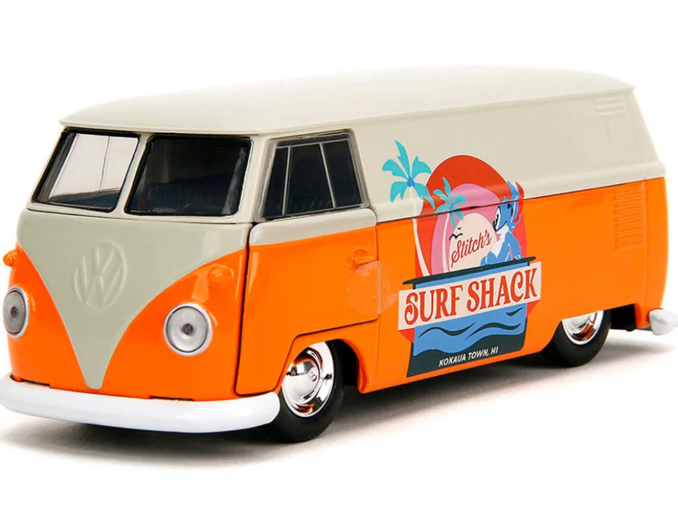 1961 Volkswagen Bus "Stitch's Surf Shack" Orange and Gray "Disney's Stitch" "Hollywood Rides" Series 1/32 Diecast Model Car by Jada