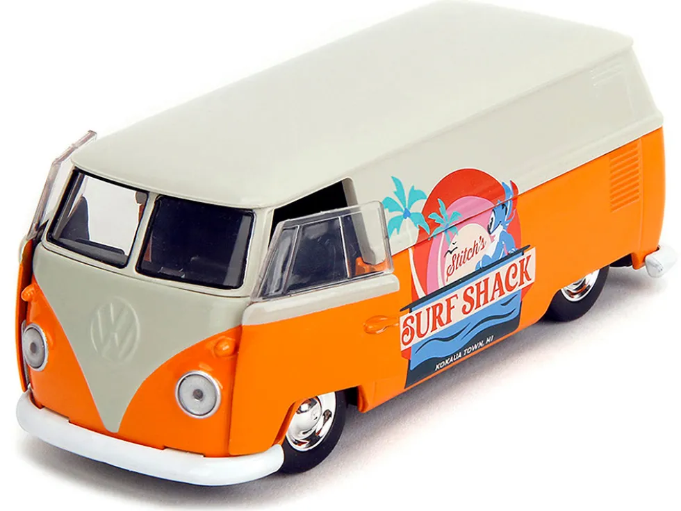 1961 Volkswagen Bus "Stitch's Surf Shack" Orange and Gray "Disney's Stitch" "Hollywood Rides" Series 1/32 Diecast Model Car by Jada