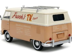Volkswagen Bus WheelJack Tan and Beige Frank s TV Repair and Transformers Logo Diecast Statue Transformers Rise of the Beasts 2023 Movie Hollywood Rides Series 1/24 Diecast Model Car Jada 34264