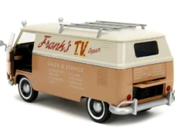 Volkswagen Bus WheelJack Tan and Beige Frank s TV Repair and Transformers Logo Diecast Statue Transformers Rise of the Beasts 2023 Movie Hollywood Rides Series 1/24 Diecast Model Car Jada 34264