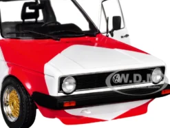 1983 Volkswagen Caddy MK 1 Pickup Truck "Red Cowboy Racing Tribute" White and Red 1/18 Diecast Model Car by Solido
