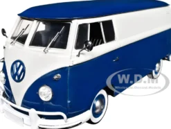 1960 Volkswagen Delivery Van Blue and White Limited Edition to 6650 pieces Worldwide 1/24 Diecast Model Car by M2 Machines