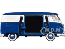 1960 Volkswagen Delivery Van Blue and White Limited Edition to 6650 pieces Worldwide 1/24 Diecast Model Car by M2 Machines