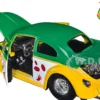1959 Volkswagen Drag Beetle Green Yellow Michelangelo Diecast Figure Teenage Mutant Ninja Turtles Hollywood Rides Series 1/24 Diecast Model Car Jada 33741