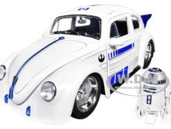 1959 Volkswagen Drag Beetle White with Graphics and R2-D2 Figure 