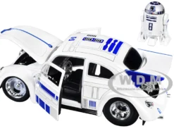 1959 Volkswagen Drag Beetle White with Graphics and R2-D2 Figure 